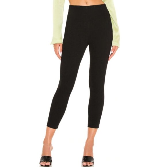 L'AGENCE 'Rosalie' High-Rise Cotton-Blend Cropped Pants, Black - Picture 2 of 3